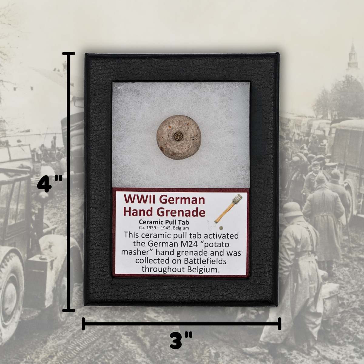 WWII German Hand Grenade - Ceramic Pull Tab Display