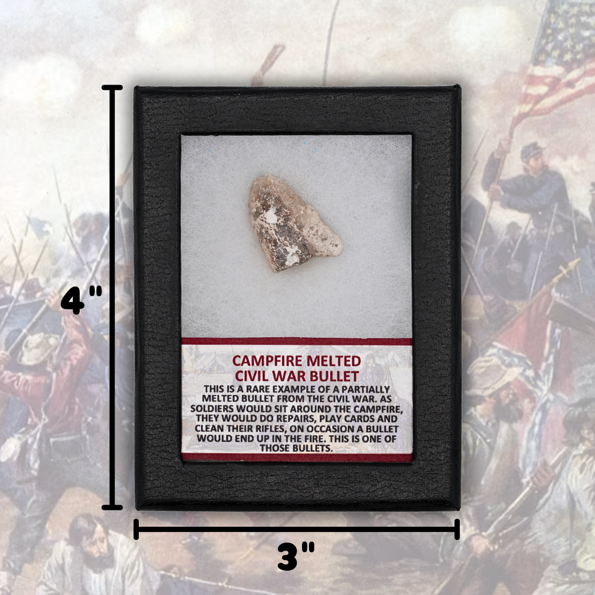 Campfire Melted Civil War Bullet Display