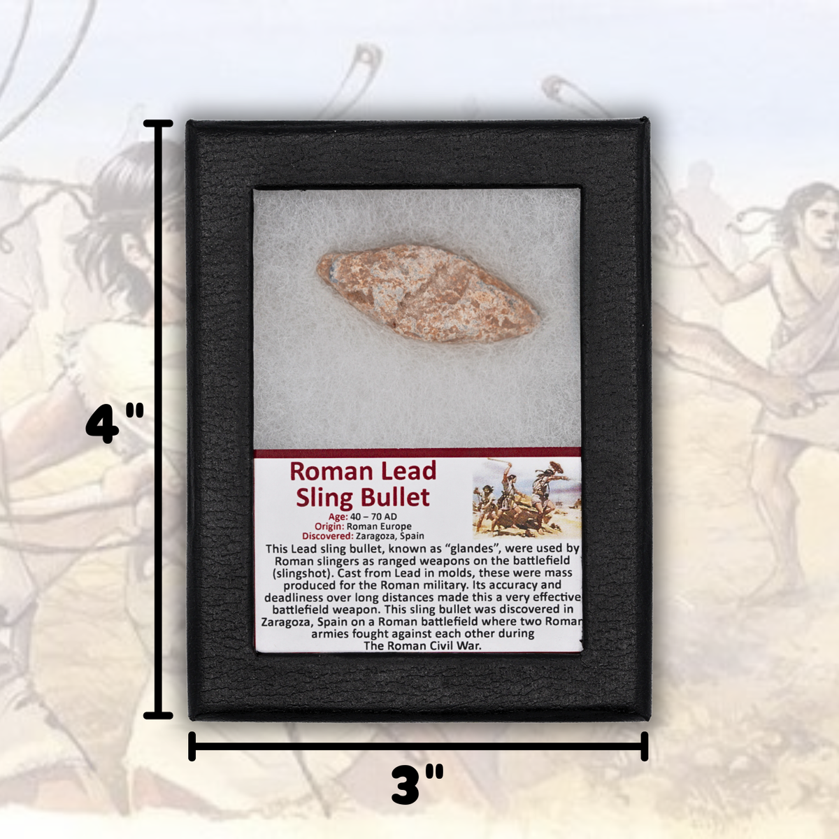 Roman Lead Sling Bullet Display