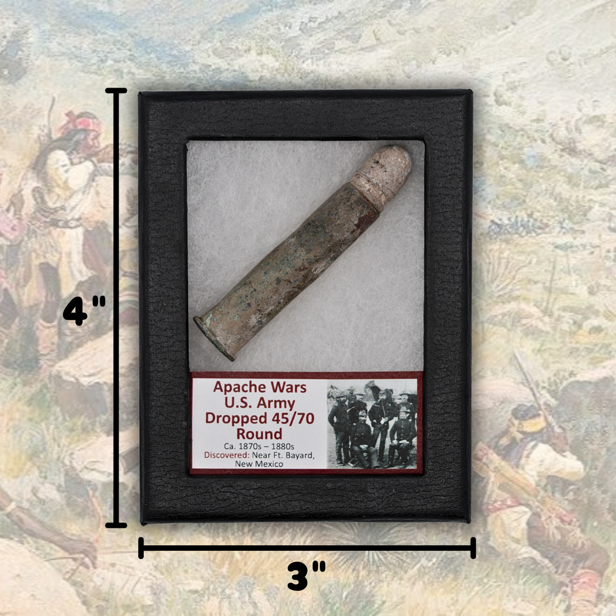 Apache Wars U.S. Army Dropped 45/70 Round Display