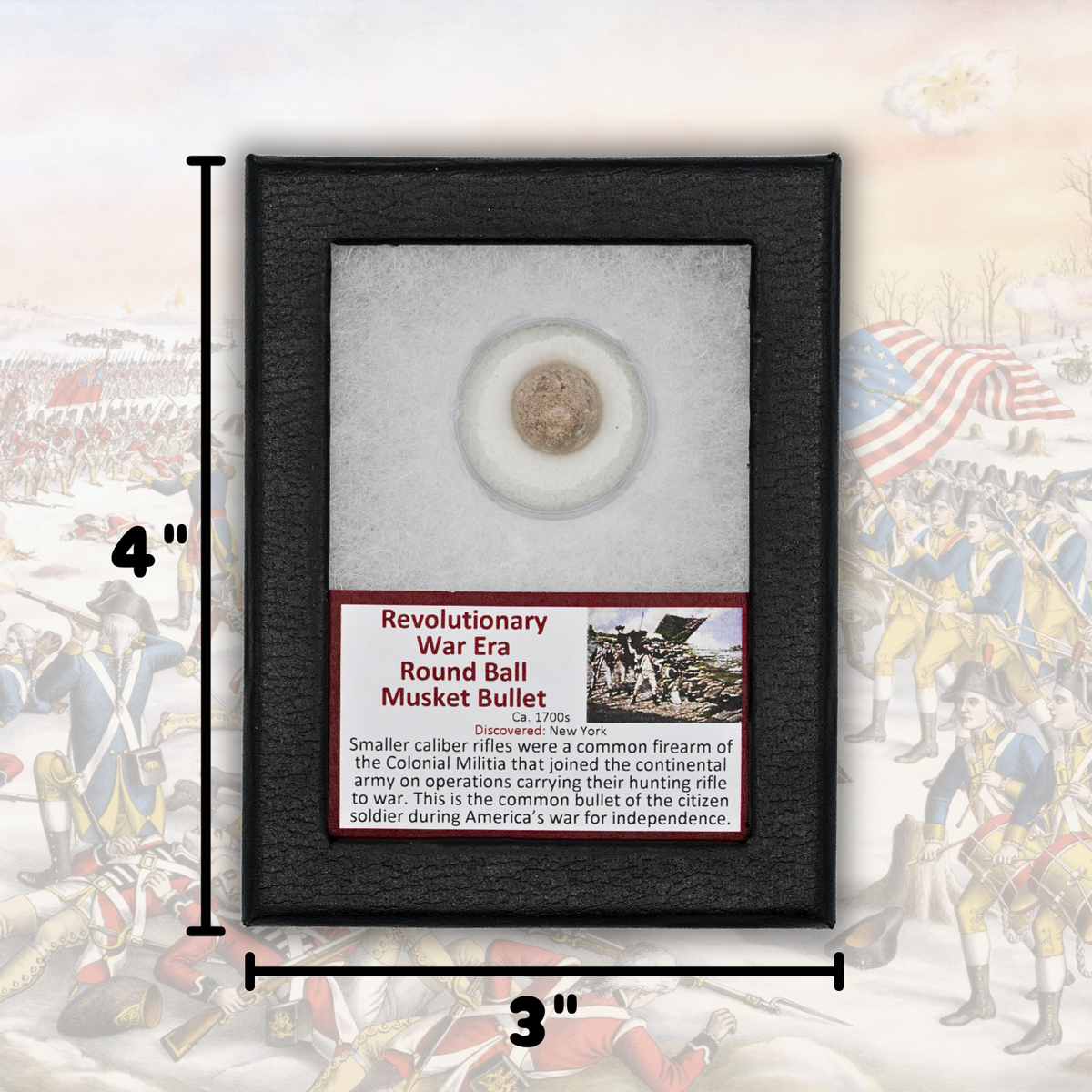 Revolutionary War Era Round Ball Musket Bullet Display