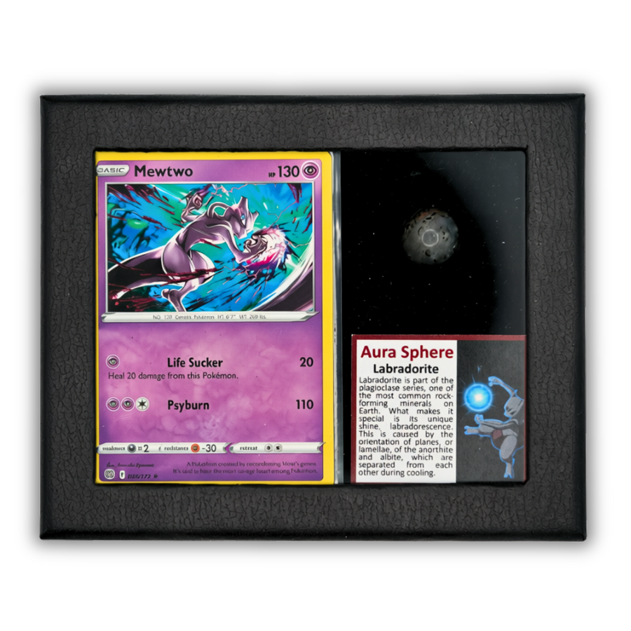 Pokémon Crystal Display - Mewtwo Aura Sphere (Labradorite)