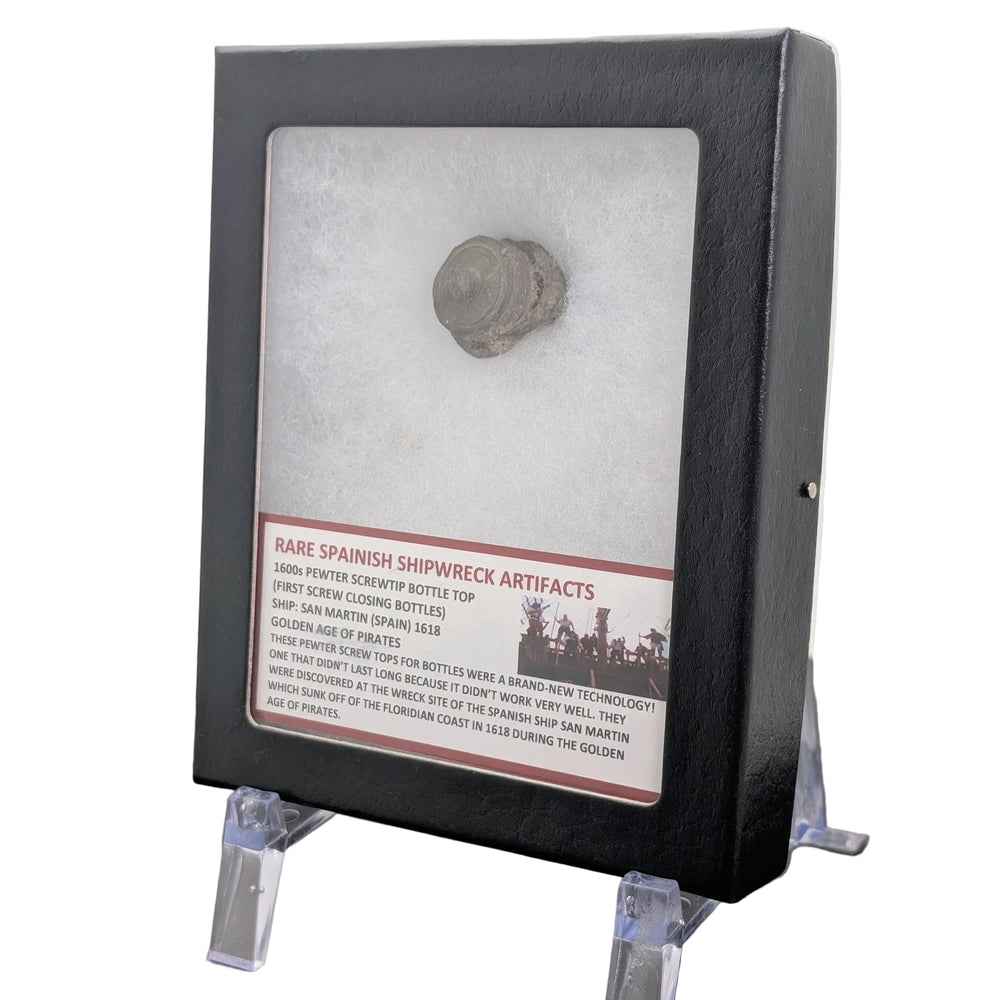 Seltener spanischer Schiffswrack-Flaschenverschluss aus Zinn mit Schraubverschluss (ca. 17. Jahrhundert) – Wrack der San Martín, 1618