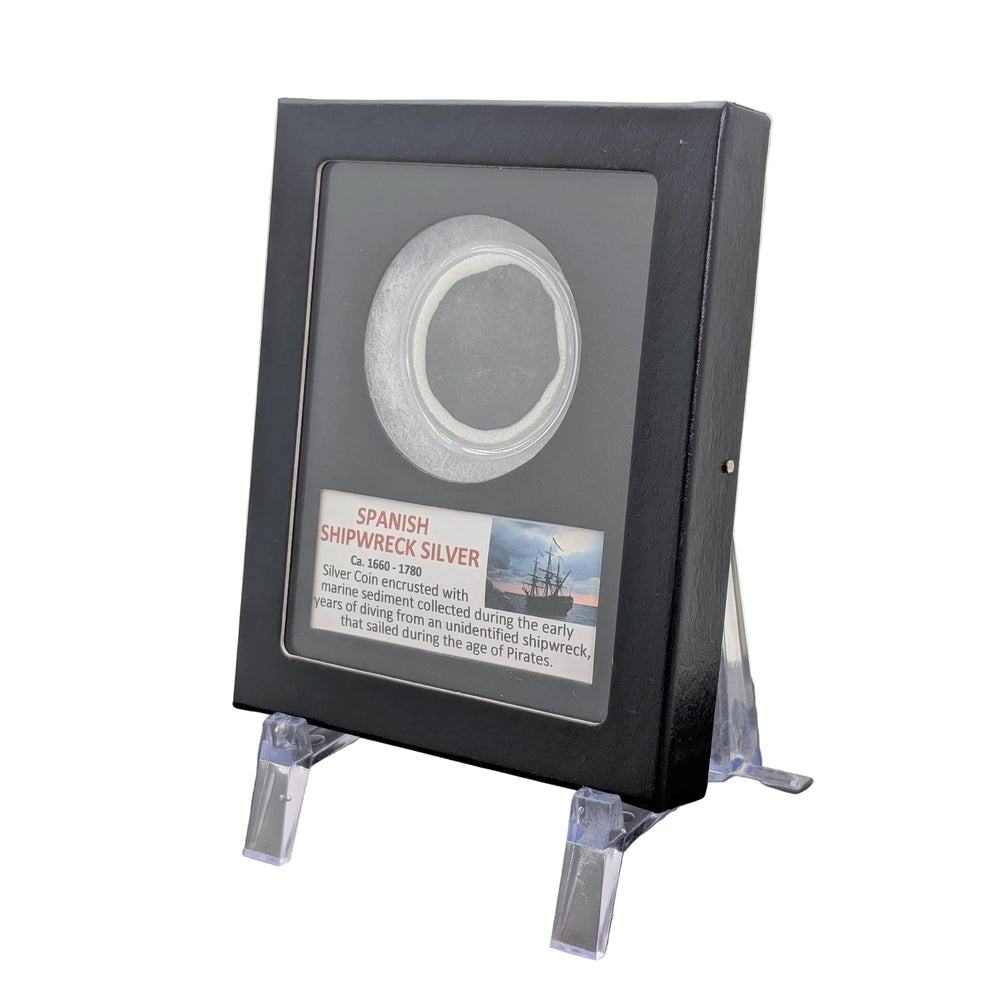 1,25" Spanische Schiffswrack-Silbermünze (ca. 1660–1780) – Verkrustetes Artefakt aus der Piratenzeit